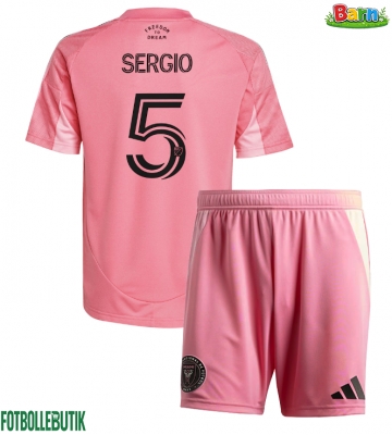 Inter Miami Sergio Busquets #5 Hemmaställ Barn 2025-26 Kortärmad (+ Korta byxor)